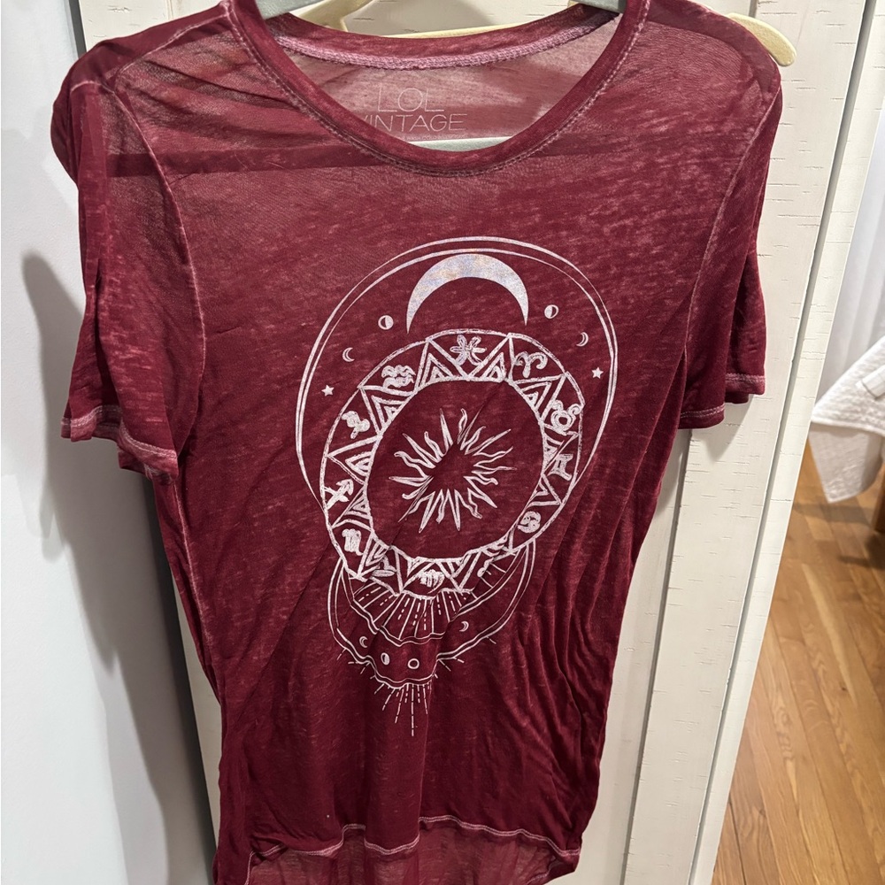 L.O.L. Vintage Burgundy Graphic Tee